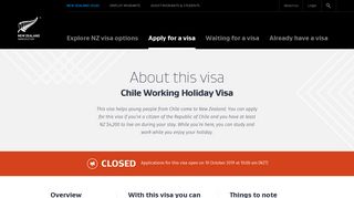 
                            8. About this visa : Chile Working Holiday Visa | Immigration New Zealand