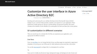 
                            4. About user interface customization in Azure Active Directory B2C ...