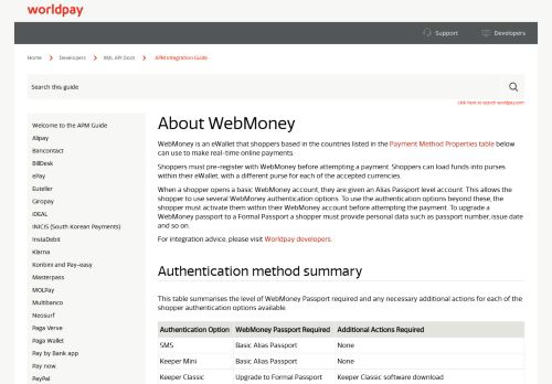 
                            8. About WebMoney - Worldpay Support