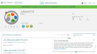 
                            10. About william016 - Cisco Community