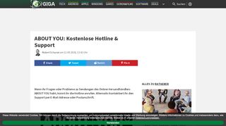 
                            11. ABOUT YOU: Kostenlose Hotline & Support – GIGA