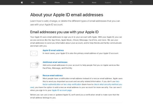 
                            4. About your Apple ID email addresses - Apple Support