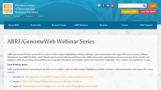 
                            12. ABRF/GenomeWeb Webinar Series | ABRF Association of ...