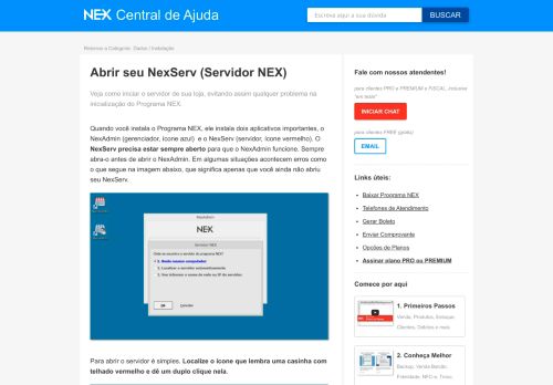 
                            3. Abrir seu NexServ (Servidor NEX) | Central de Ajuda - Programa NEX