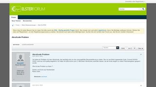 
                            10. Abrufcode Problem [Archiv] - ELSTER Anwender Forum
