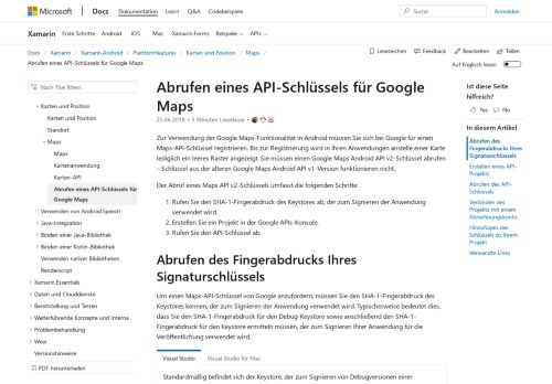 
                            12. Abrufen Maps eines Google-API-Schlüssel - Xamarin | Microsoft Docs