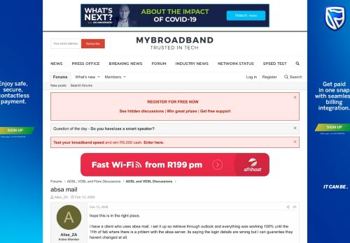 
                            8. absa mail | MyBroadband