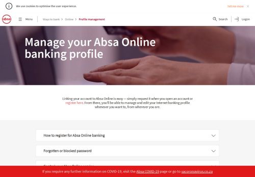 
                            7. Absa | Manage your online banking profile