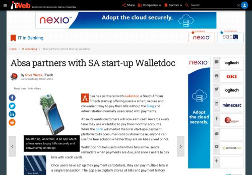 
                            9. Absa partners with SA start-up Walletdoc | ITWeb