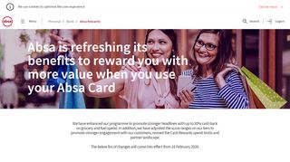 
                            11. Absa Rewards | As of 16 January 2019, the Absa Rewards ...