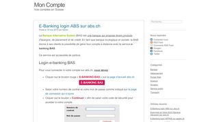 
                            9. abs.ch E-Banking login ABS - Mon-compte.ch