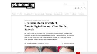 
                            7. Abschied von Schweiz-Chef Peter Hinder: Deutsche Bank erweitert ...