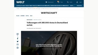 
                            11. ABS/ESP-Ausfall: Volkswagen ruft 385.000 Autos in Deutschland ...