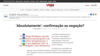 
                            9. 'Absolutamente': confirmação ou negação? | VEJA.com