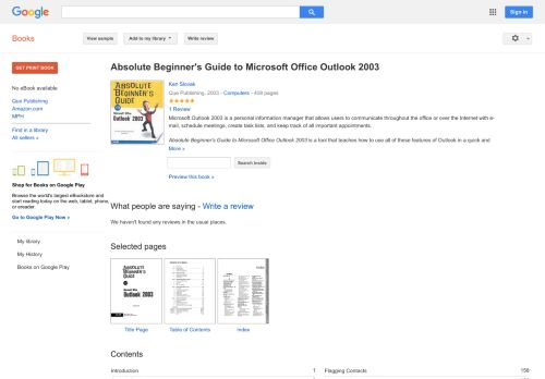 
                            7. Absolute Beginner's Guide to Microsoft Office Outlook 2003