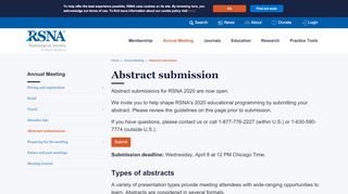 
                            13. Abstract submission - RSNA