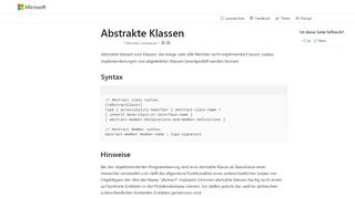 
                            8. Abstrakte Klassen | Microsoft Docs