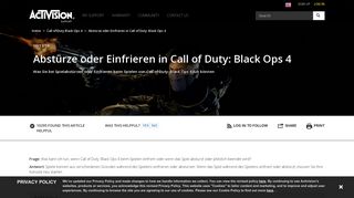
                            8. Abstürze oder Einfrieren in Call of Duty: Black Ops 4 - Activision Support