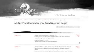 
                            6. Absturz/Fehlermeldung Verbindung zum Login - Guild Wars 2-Forum