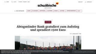 
                            8. Abtsgmünder Bank gratuliert zum Aufstieg und spendiert 1500 Euro