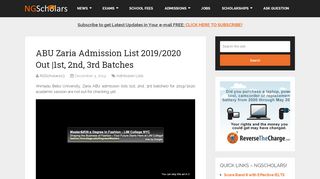 
                            8. ABU Zaria Admission List 2018/2019 Out | 1st, 2nd, 3rd Batch ...