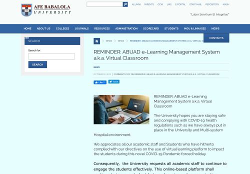 
                            3. ABUAD e-Learning Management System - Afe Babalola UniversityAfe ...