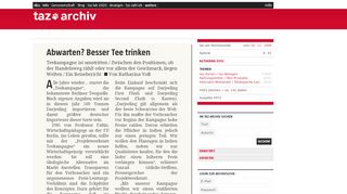 
                            8. Abwarten? Besser Tee trinken - taz.de