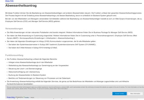 
                            8. Abwesenheitsantrag - SAP-Dokumentation - SAP Help Portal