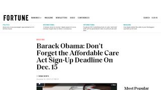 
                            8. ACA Sign Up Deadline For 2019 Is Dec. 15, Barack Obama Reminds ...