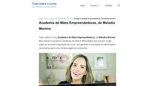 
                            6. Academia de Mães Empreendedoras, de Melodia Moreno | Tudo ...