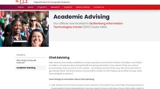 
                            10. Academic Advising | Department of Computer Science - NJIT CS