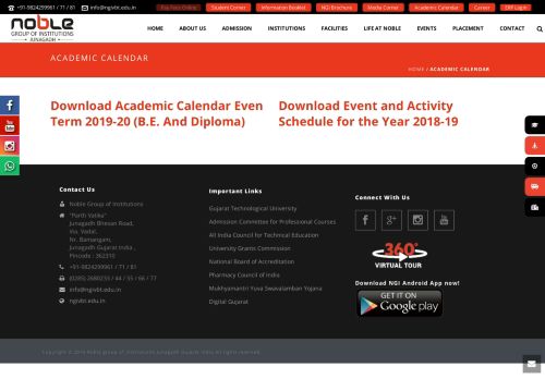 
                            11. Academic Calendar | Noble Group of Institutions Junagadh