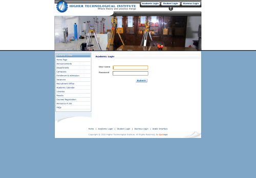 
                            7. Academic Login - Higher Technological Institute