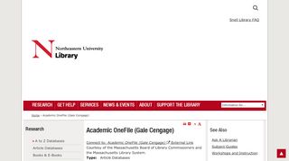 
                            11. Academic OneFile (Gale Cengage) | Northeastern University Libraries