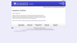 
                            8. Academic OneFile - Galileo.usg.edu - University System of Georgia