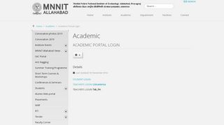 
                            1. Academic Portal Login - MNNIT Allahabad