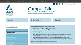 
                            8. Academic Records - Campus Life - Ara