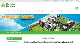 
                            5. Academic Results - Green University of Bangladesh
