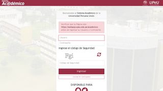 
                            6. Académico UPeU - Universidad Peruana Unión