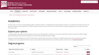 
                            7. Academics | Undergraduate Admissions | New Mexico State University