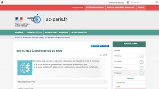 
                            2. Académie de Paris - Des outils à disposition de tous