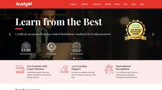 
                            1. Acadgild: Live instructor-led online certification courses for professionals