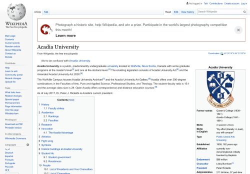 
                            5. Acadia University - Wikipedia