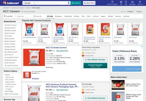 
                            10. ACC Cement - ACC Cement Latest Price, Dealers & Retailers in India