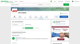 
                            8. ACC Limited Employee Benefits and Perks | Glassdoor.co.in