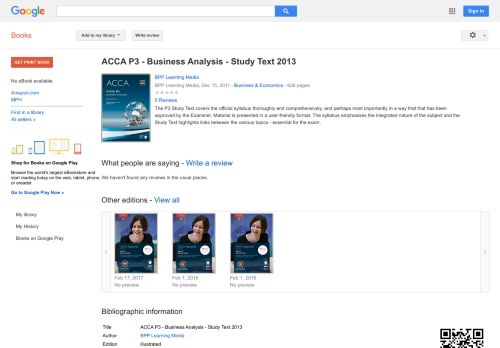 
                            9. ACCA P3 - Business Analysis - Study Text 2013