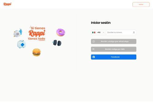 
                            3. Accede o crea una cuenta en Rappi México