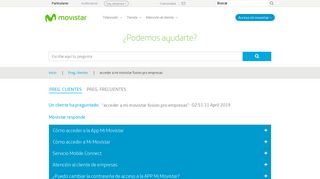 
                            11. acceder a mi movistar fusion pro empresas - Atención al cliente Movistar