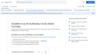 
                            3. Accéder à vos ID d'utilisateur et de chaîne YouTube - Aide YouTube