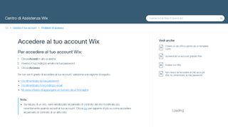 
                            2. Accedere al tuo account Wix | Centro di Apprendimento | Wix.com